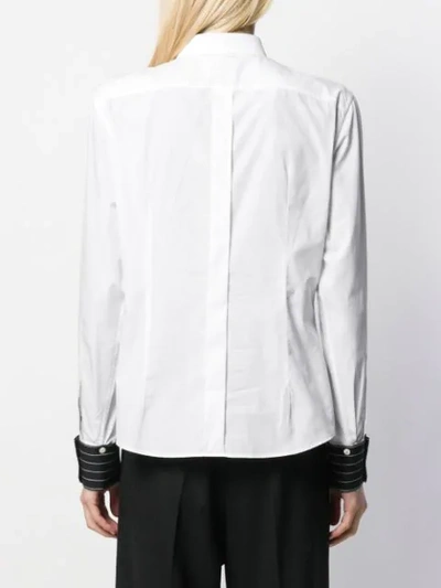 Dolce & Gabbana Paneled Pinstriped Cotton-poplin Shirt In White