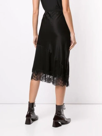 Shop Gold Hawk Lace Detail Skirt In Black