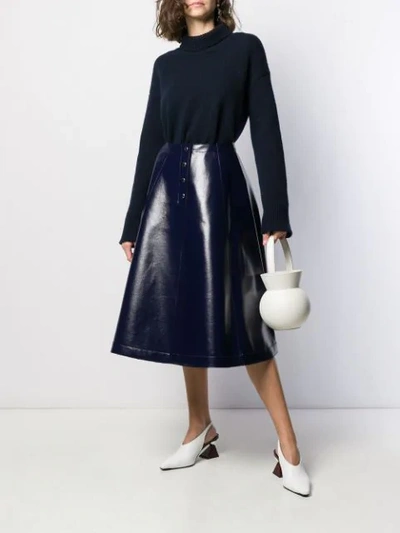 Shop Sara Lanzi A-line Midi Skirt In Blue