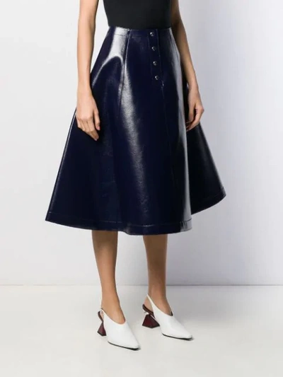 Shop Sara Lanzi A-line Midi Skirt In Blue