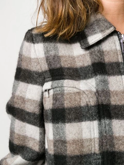 Shop Rick Owens Deconstructed Check Pattern Coat In Black