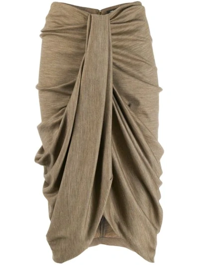 Shop Isabel Marant Datisca Draped Skirt In Green