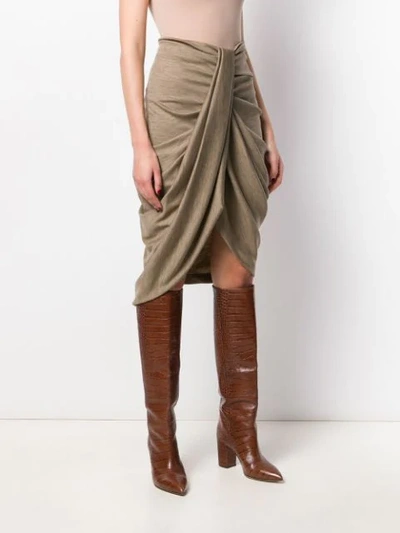 Shop Isabel Marant Datisca Draped Skirt In Green