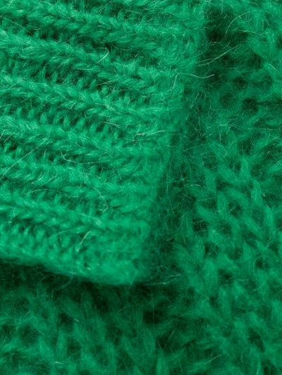 Shop Prada Knitted Crew Neck Sweater - Green