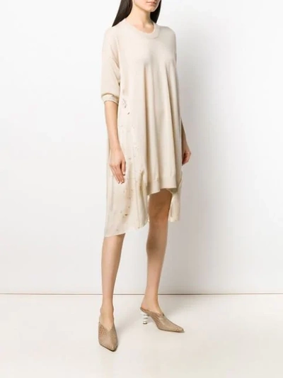 Shop Uma Wang Fine Knit Midi Dress In Neutrals