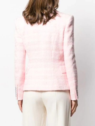 Shop Balmain Single-breasted Tweed Blazer In Pink