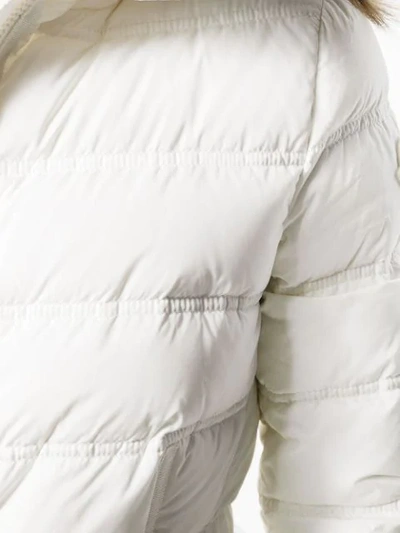 Shop Moncler Alouette Belted Puffer Jacket In White
