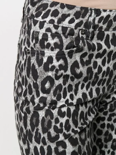 Shop Michael Michael Kors Cheetah Pattern Cropped Trousers In Grey