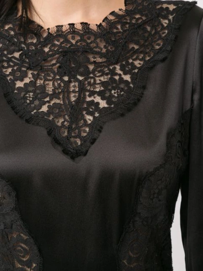 Shop Dolce & Gabbana Sheer Lace Panels Dress In Black