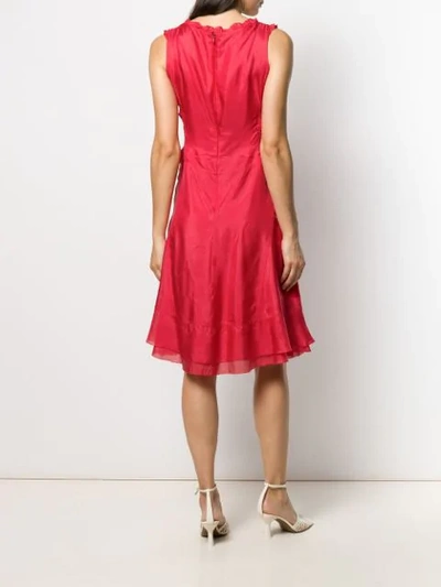 Pre-owned Celine  Sweetheart Neck Dress In Red