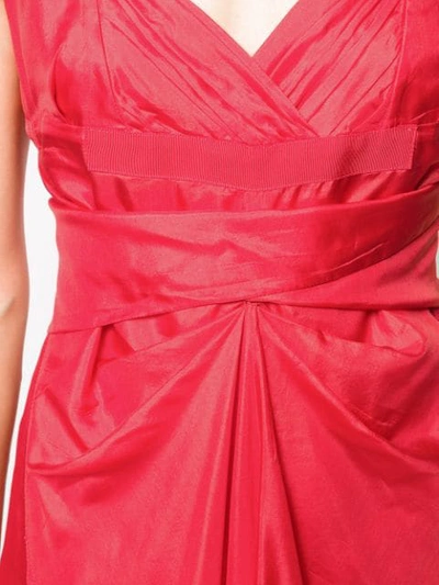 Pre-owned Celine  Sweetheart Neck Dress In Red