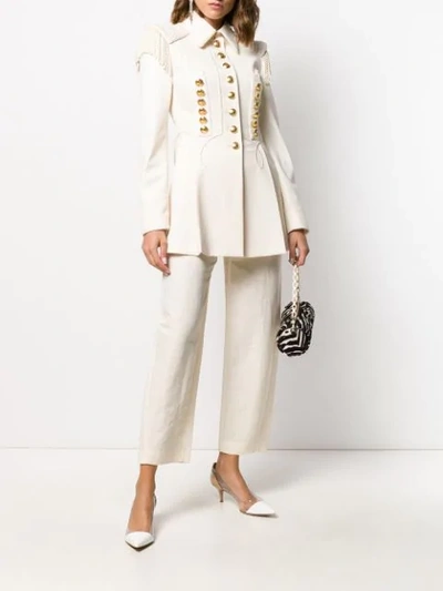 Shop Alberta Ferretti Military Jacket In White