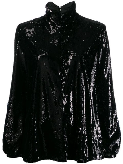 Shop Racil Sequin Roll Neck Top In Black