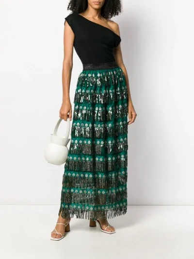 Shop Amuse Bead-embellished Maxi Skirt In Green