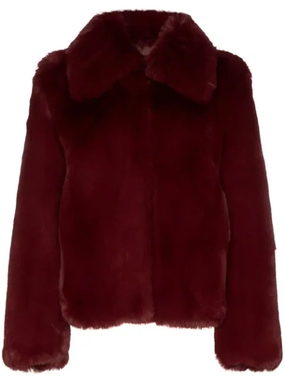 Shop Sies Marjan Shearling Short Coat In Red