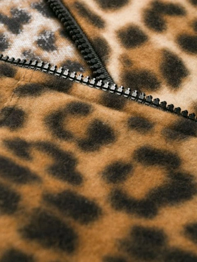 Shop N°21 Leopard Print Zip-front Hoodie In Brown