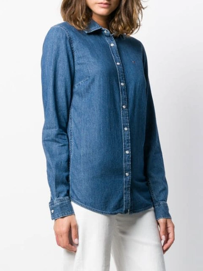 Shop Tommy Hilfiger Denim Slim-fit Shirt In Blue