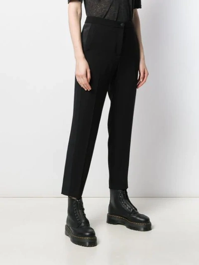Shop Rag & Bone High-waisted Cropped Trousers In Black