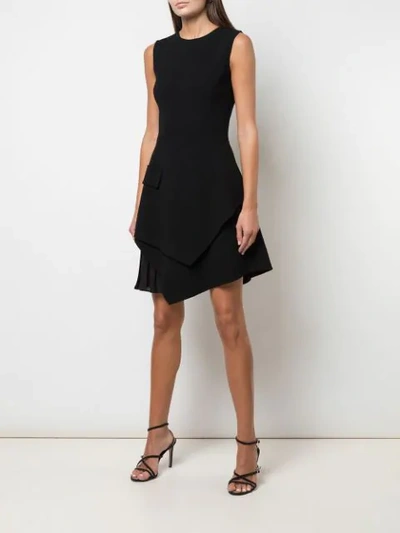 Shop Oscar De La Renta Asymmetric Dress In Black