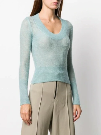 Shop Jacquemus La Maille Dao Knitted Top In Blue