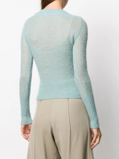 Shop Jacquemus La Maille Dao Knitted Top In Blue