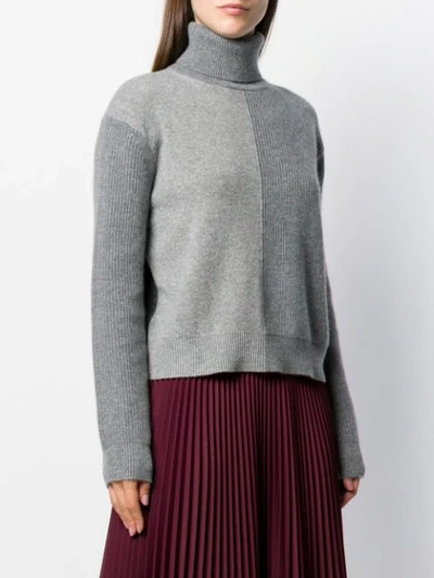 Shop Theory Two Tone Knitted Jumper In Grey