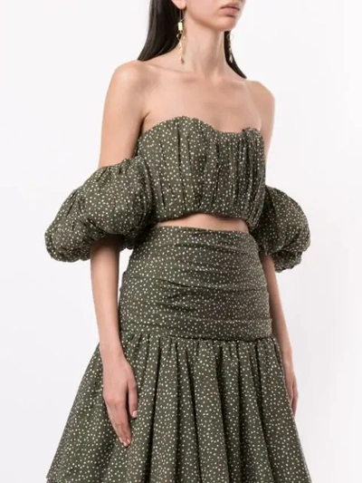 Shop Acler Suki Off-shoulder Bodice In Green