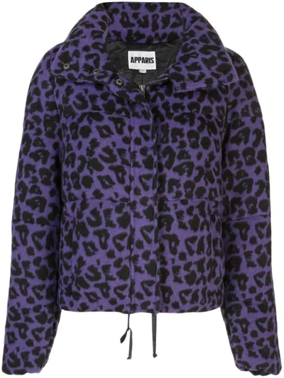 Shop Apparis Paula Puffer Coat In Purple