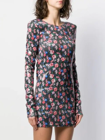 Shop Andamane Sequin Floral Dress In Black