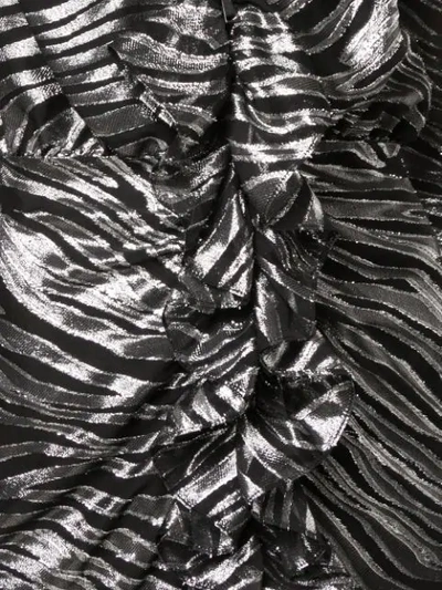 Shop Dundas Long Sleeved Zebra Mini Dress In Black