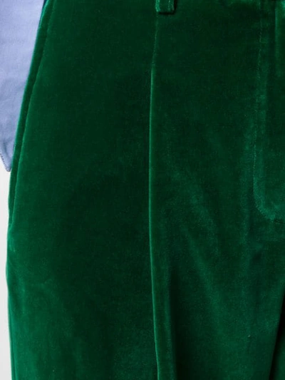 Shop Jejia Cropped Corduroy Trousers In Green