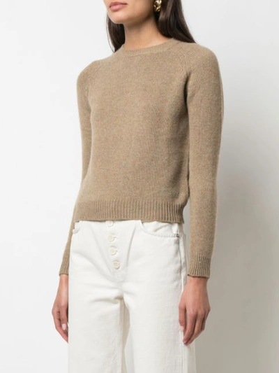 Shop Alexandra Golovanoff Mila Cropped Sweater In Brown