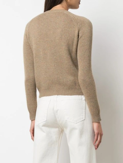 Shop Alexandra Golovanoff Mila Cropped Sweater In Brown