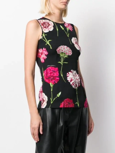 Shop Dolce & Gabbana Floral Print Vest In Black