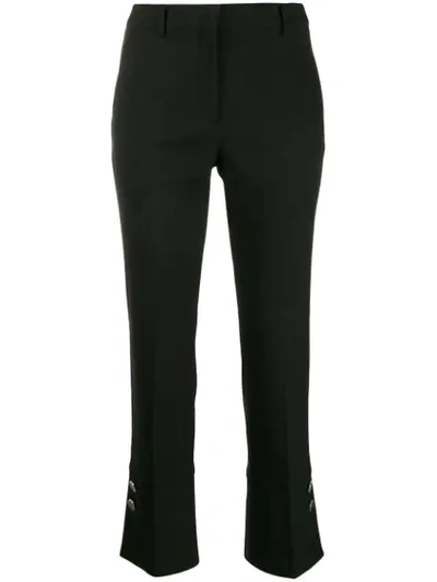 Shop Incotex Button Cuff Trousers In Black