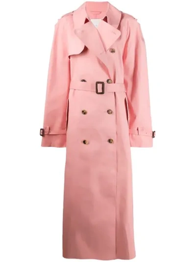 Shop Maison Margiela Oversized Trench Coat In 231 Pink