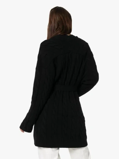 Shop Nili Lotan Serena Belted Cardigan In Black