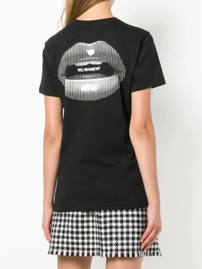 Off-white Lips Printed T-shirt In Black