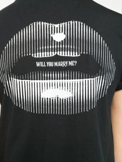 Off-white Lips Printed T-shirt In Black