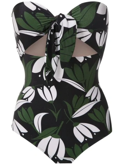 Shop Adriana Degreas Printed Tie Knot Swimsuit In Multicolour