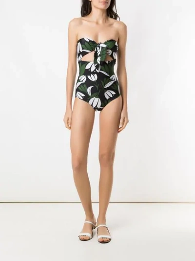 Shop Adriana Degreas Printed Tie Knot Swimsuit In Multicolour