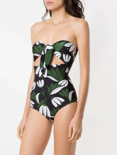 Shop Adriana Degreas Printed Tie Knot Swimsuit In Multicolour