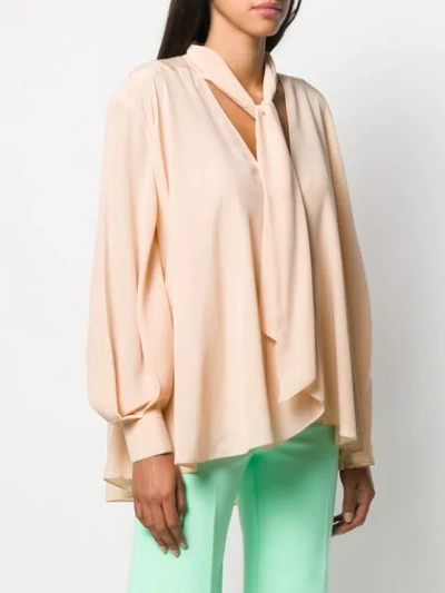 Shop Givenchy Pussy-bow Blouse In Neutrals