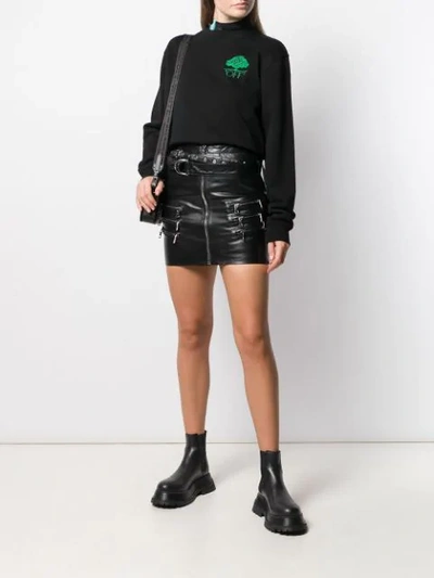 Shop Ben Taverniti Unravel Project Buckled Mini Skirt In Black