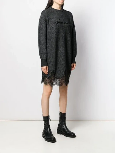 Shop Givenchy Logo Patch Sweater Dress - Black