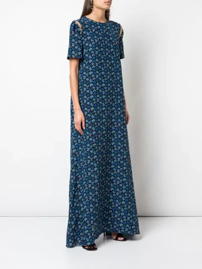 Shop Jonathan Cohen Aranda Orchid Print Gown In Black