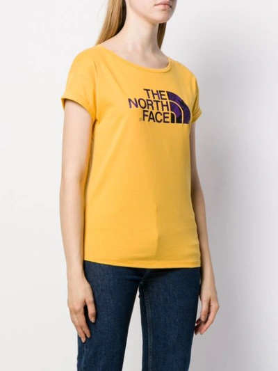 Shop The North Face Logo Print T In Yellow