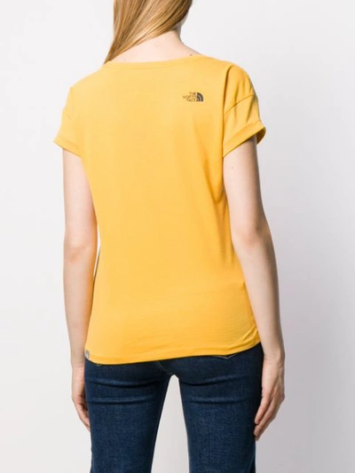 Shop The North Face Logo Print T In Yellow
