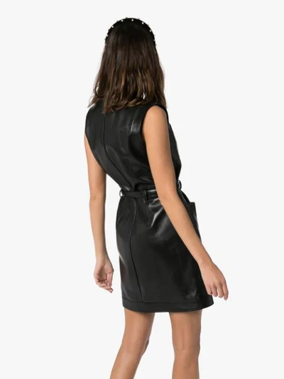 Shop Gucci Double G Belted Mini Dress In Black