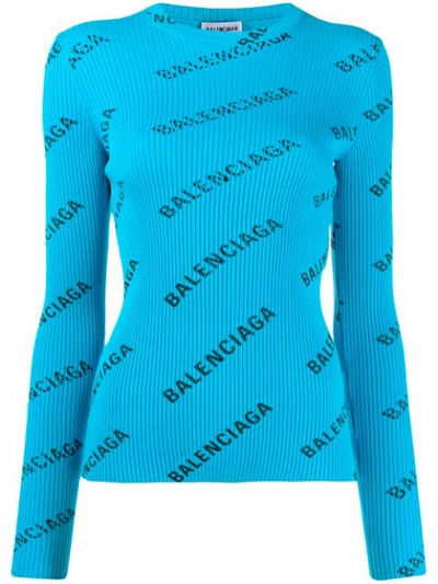 LOGO PRINT RIBBED JUMPER